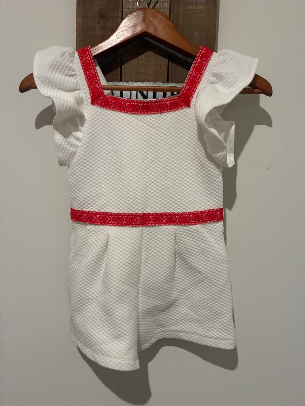 Janie and Jack White Dress with Red Trim